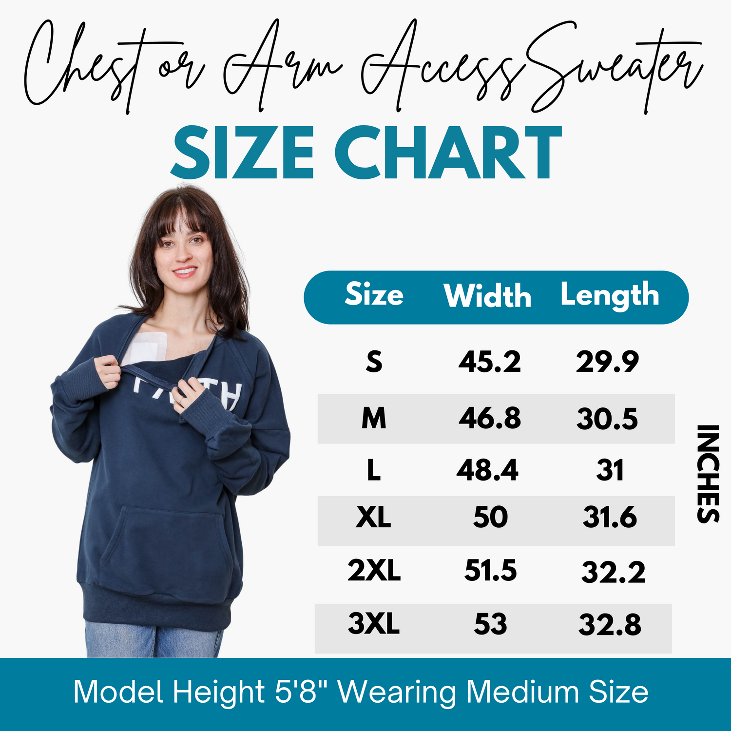 Chest Port and Arm Access. For Men and Women.