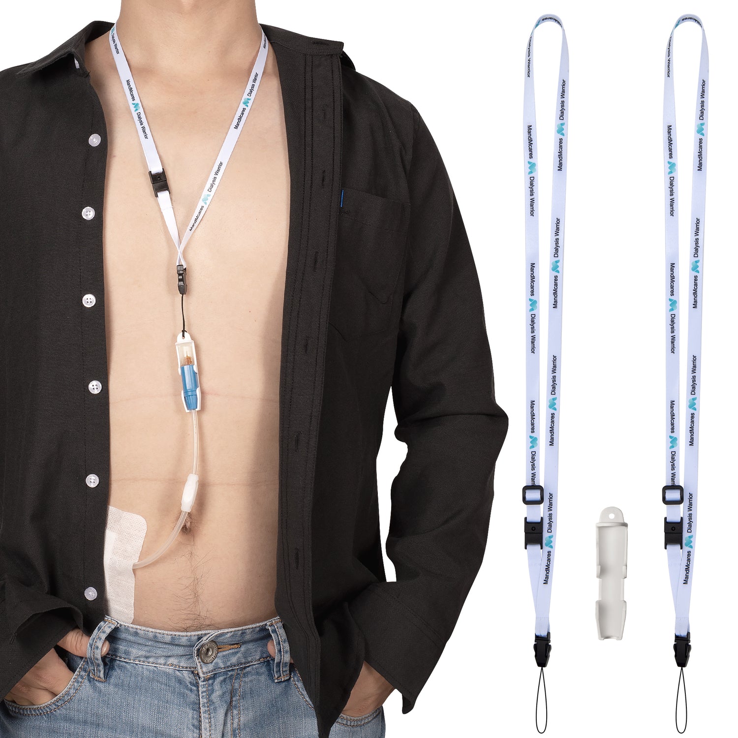 Small PD Transfer Set Holder  (1 Holder & 2 Adjustable Lanyards)