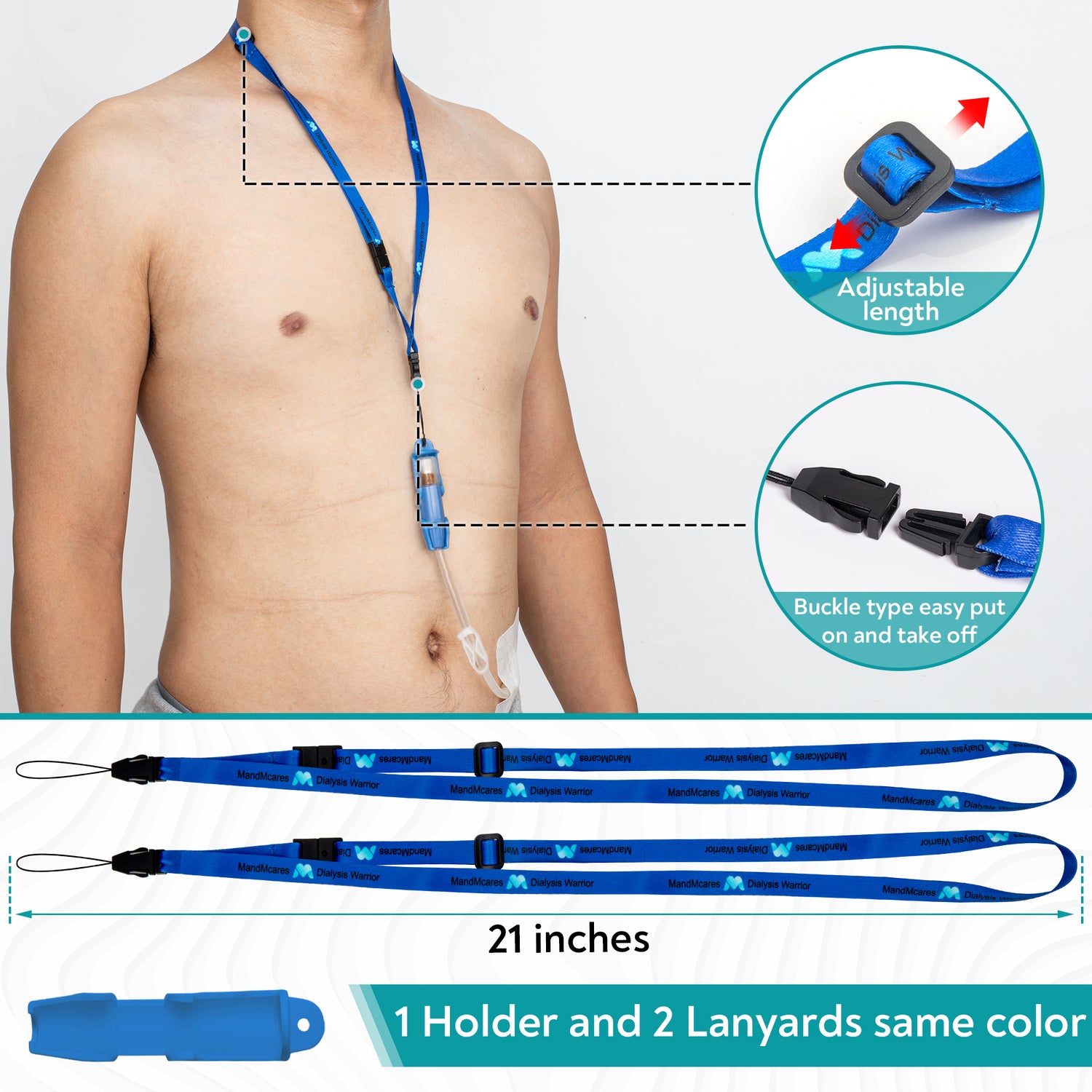 Small PD Transfer Set Holder  (1 Holder & 2 Adjustable Lanyards)