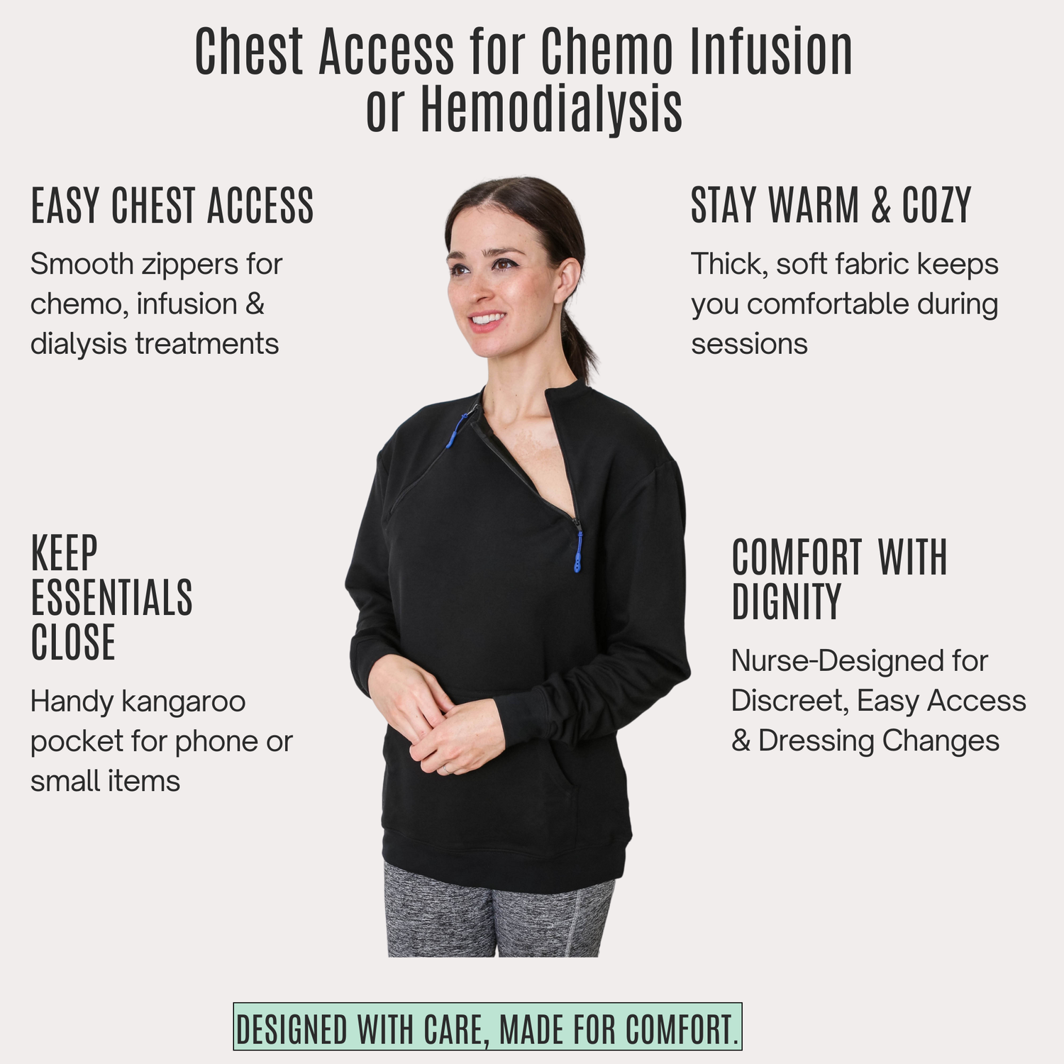 Chest Port Access Sweater. Unisex