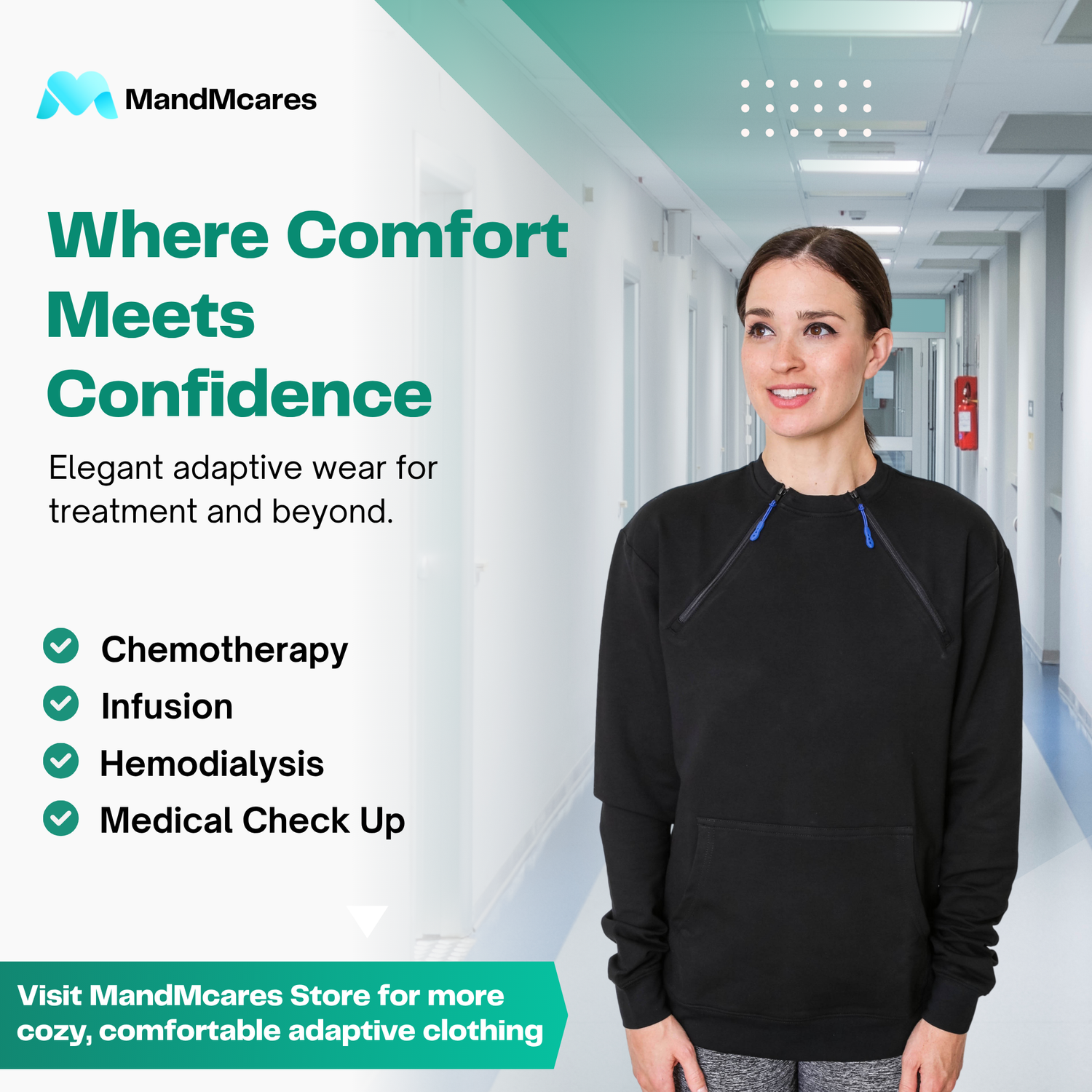 Chest Port Access Sweater. Unisex