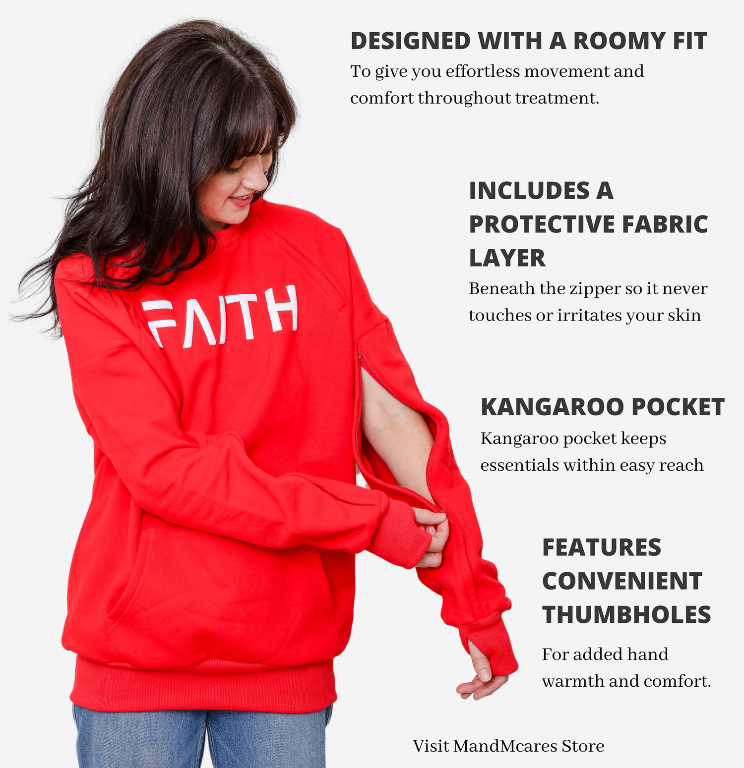 Chest Port and Arm Access. Sweater