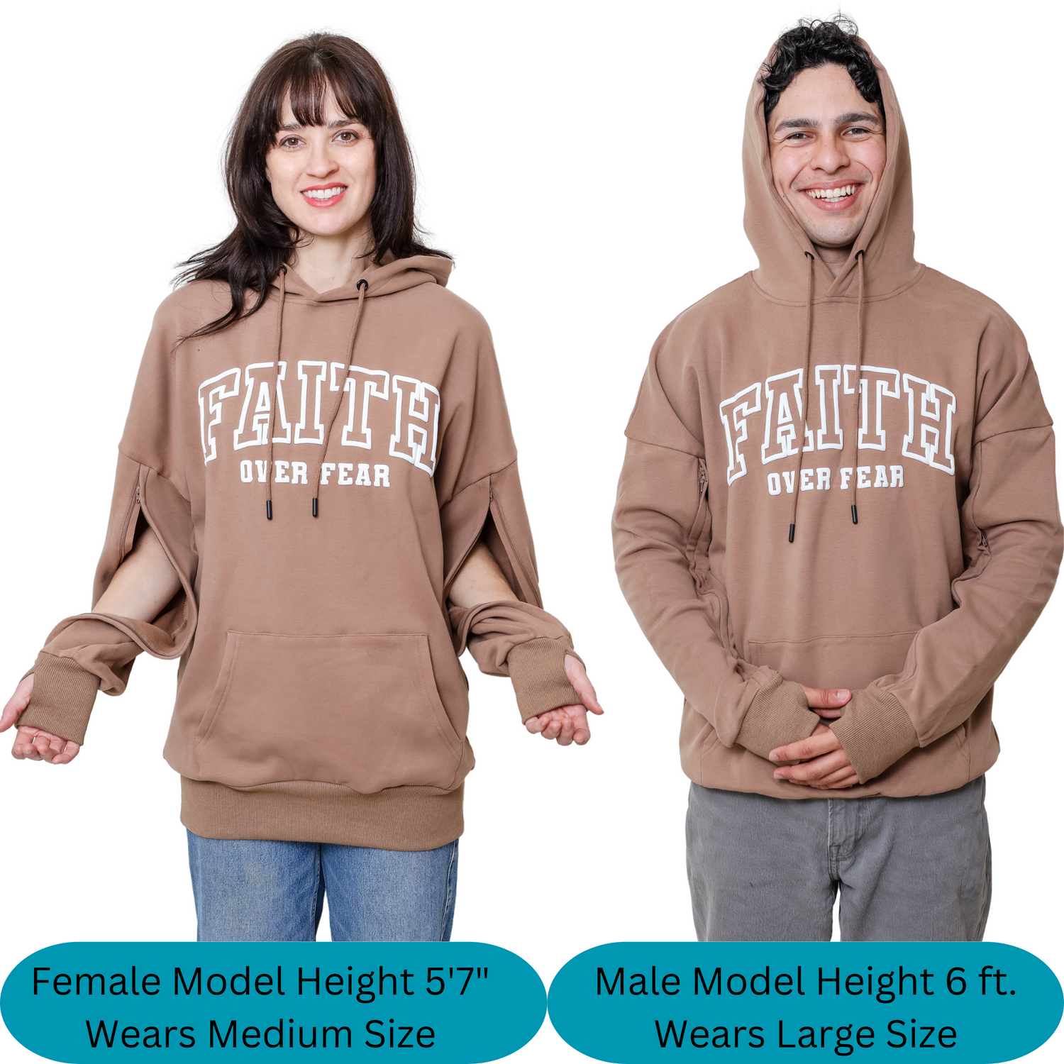 Arm Access Pullover Hoodie for Men and Women.