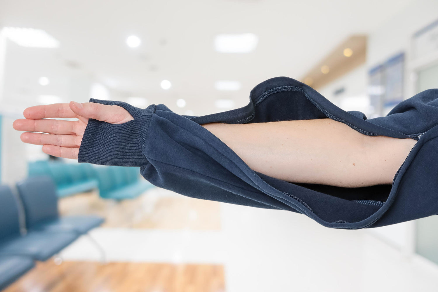 Chest Port and Arm Access. Sweater