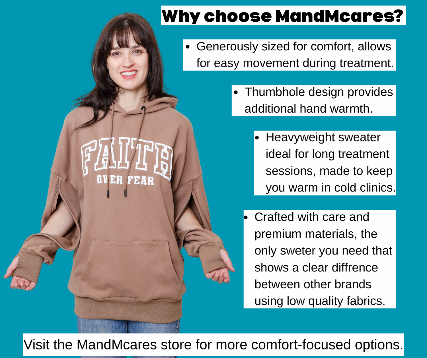 Arm Access Pullover Hoodie for Men and Women.