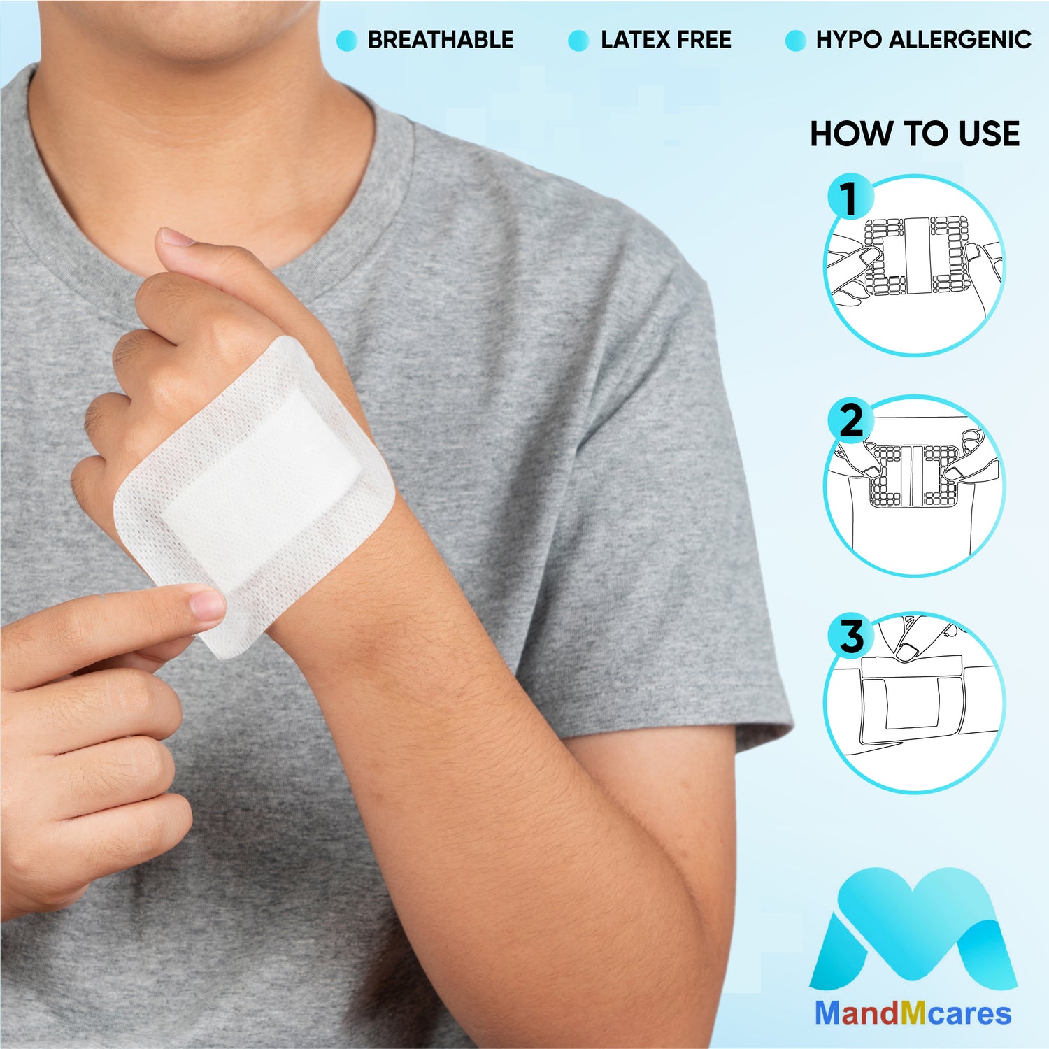 Sterile Adhesive Wound Dressing | 4x4 Inches Bordered Gauze