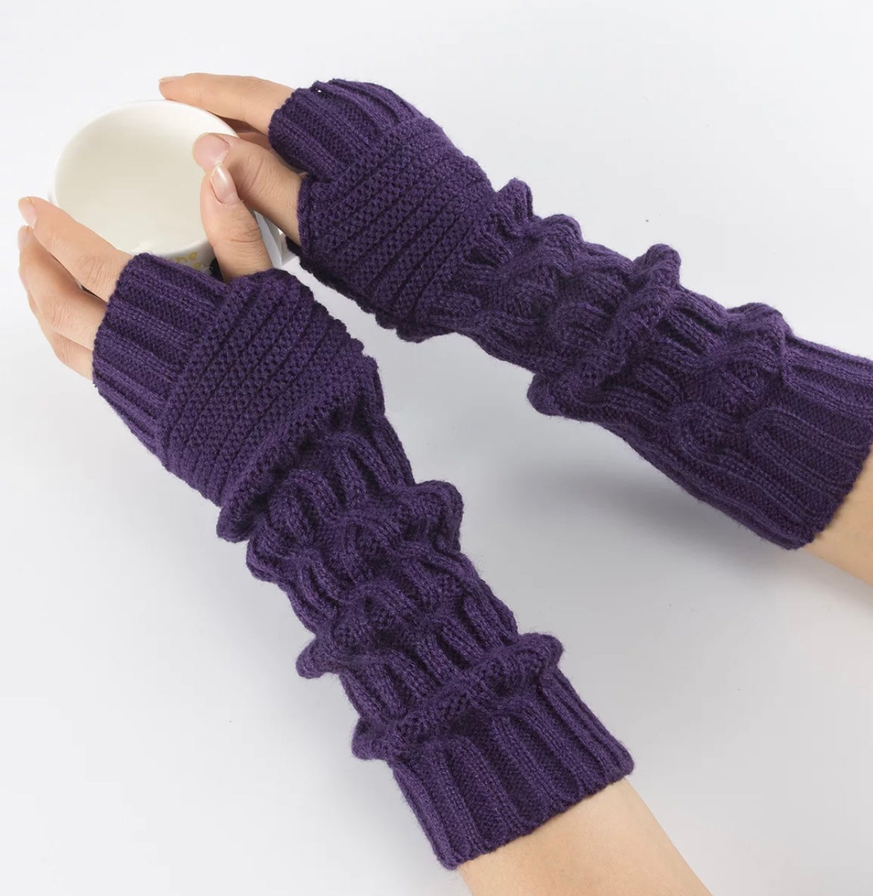Arm Cover for AV Fistula and AV Graft | Arm Warmers Fingerless Gloves Thumb Hole