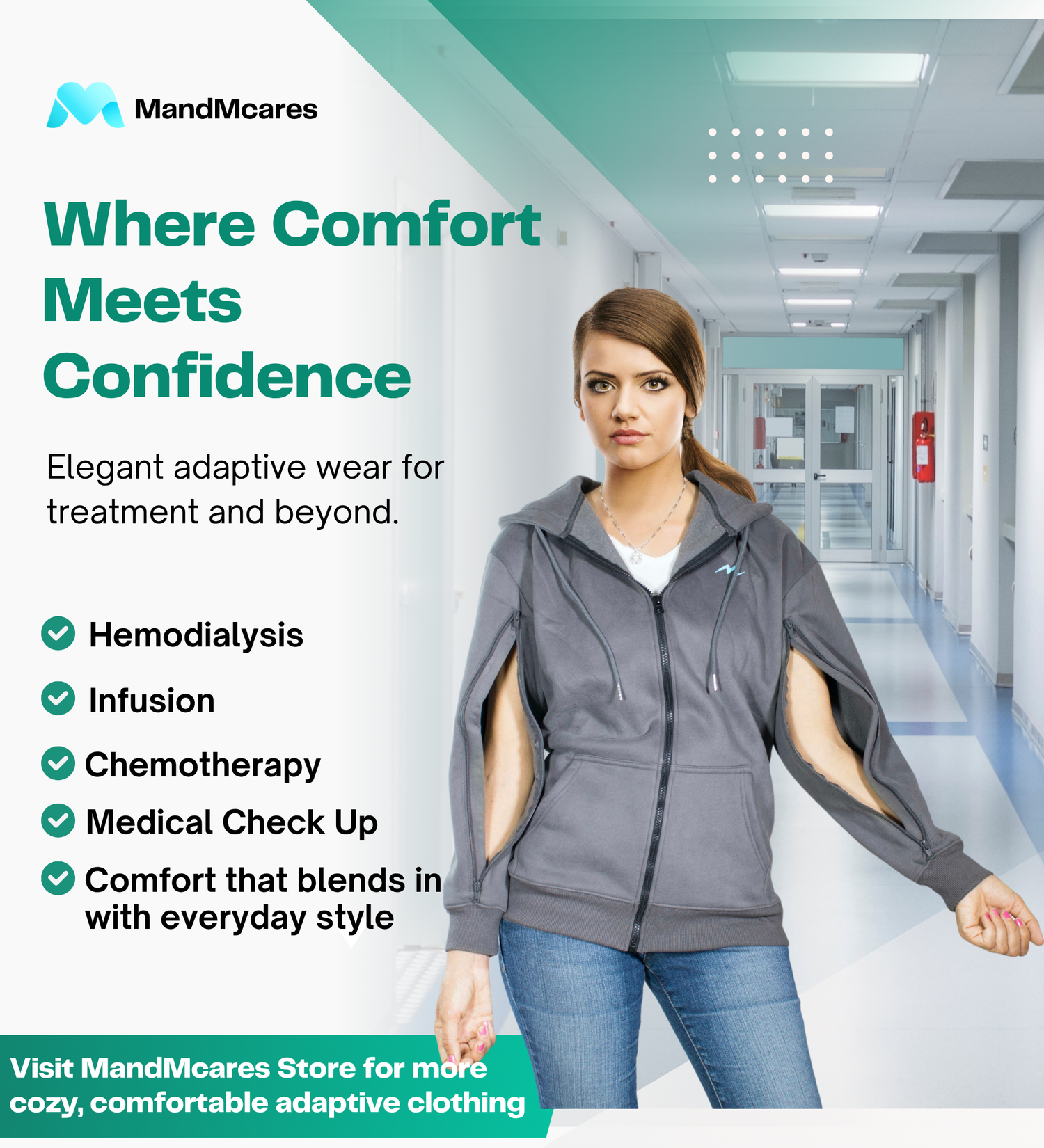 Arm Access Hoodie. Unisex