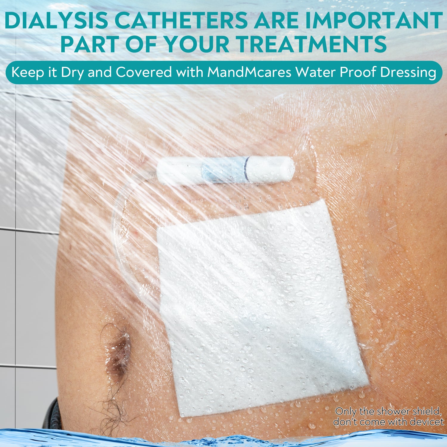 Water Proof Dressing for Hemodialysis Peritoneal Dialysis Catheter, Central Lines and Wounds  Shower Cover