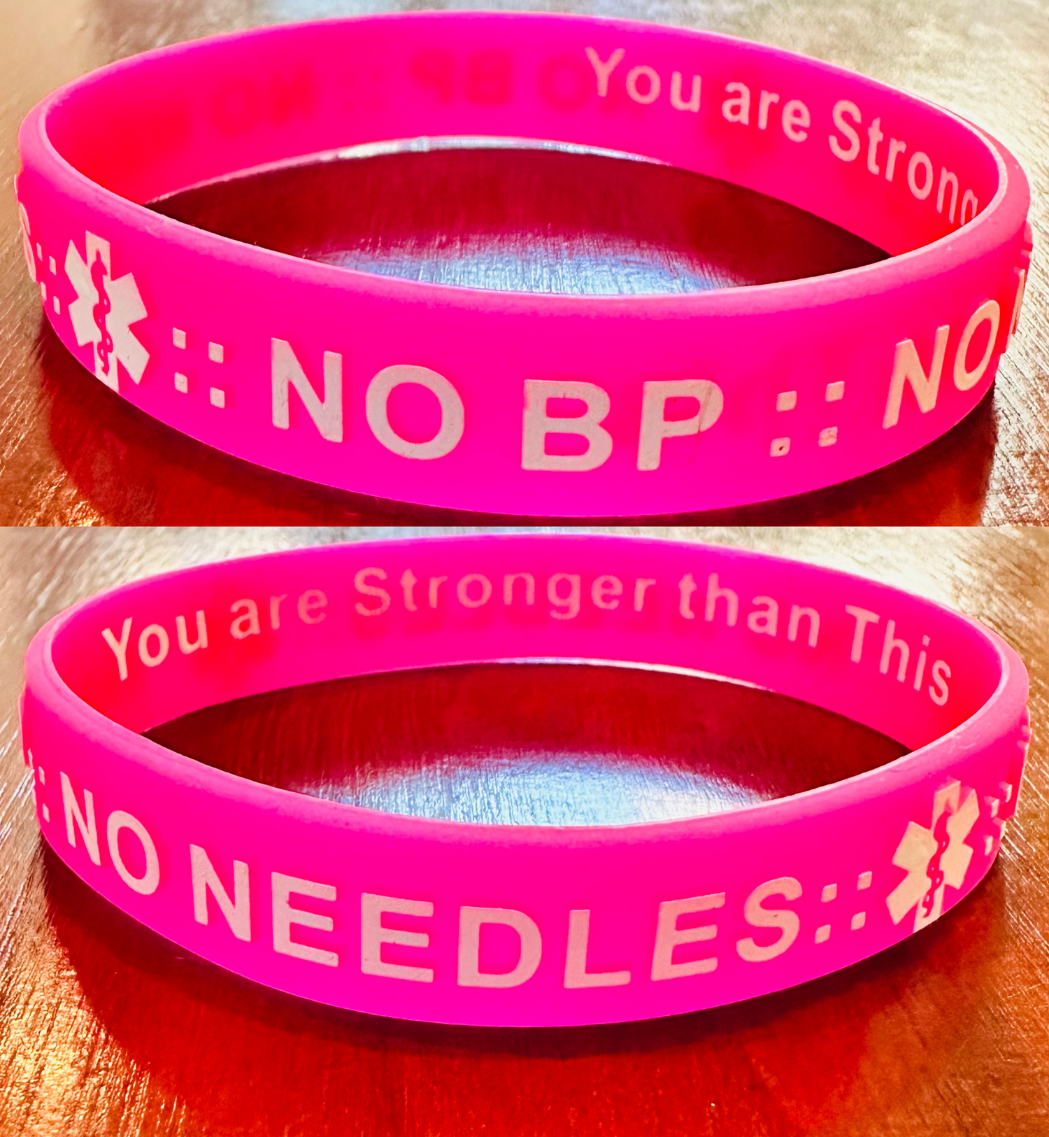 NO BP NO NEEDLES. Medical Alert Wristbands