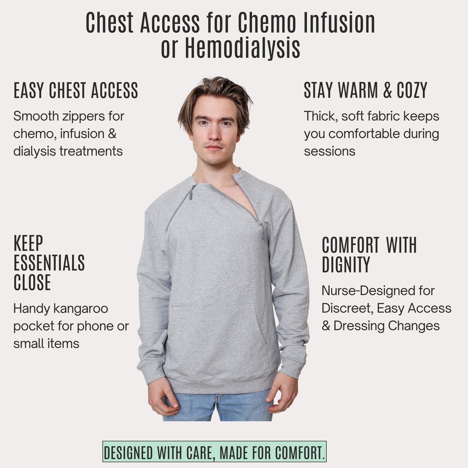 Chest Port Access Sweater. Unisex