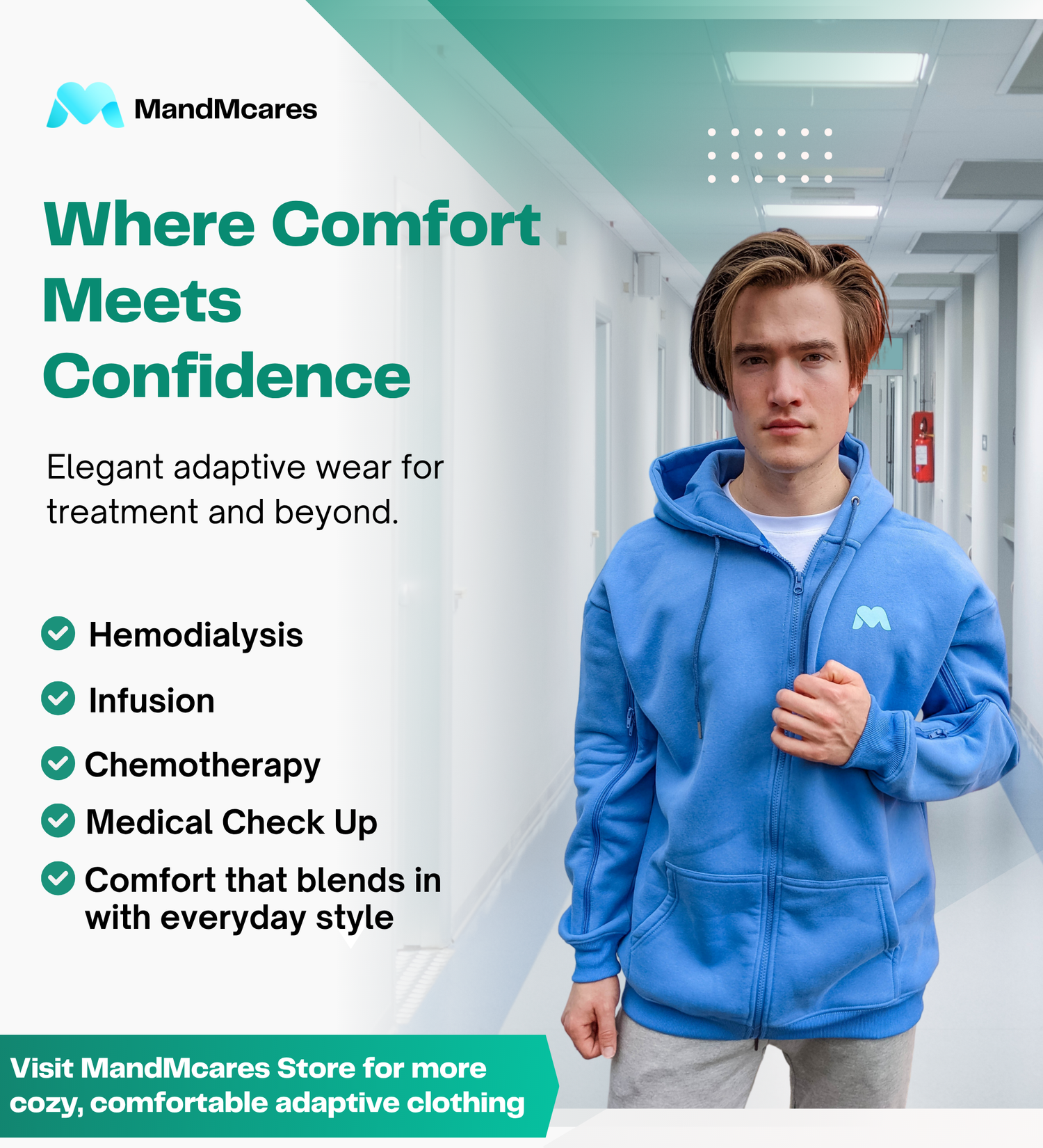 Arm Access Hoodie. Unisex