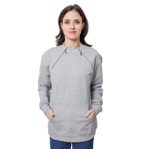 Dialysis or  Chemotherapy Unisex Sweater with Right and Left Zipper Port Access