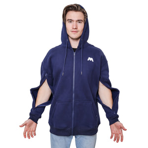 Oversized Hoodies Customized for Hemodialysis Patients with Both Arms Two Way Zippers for Men and Women