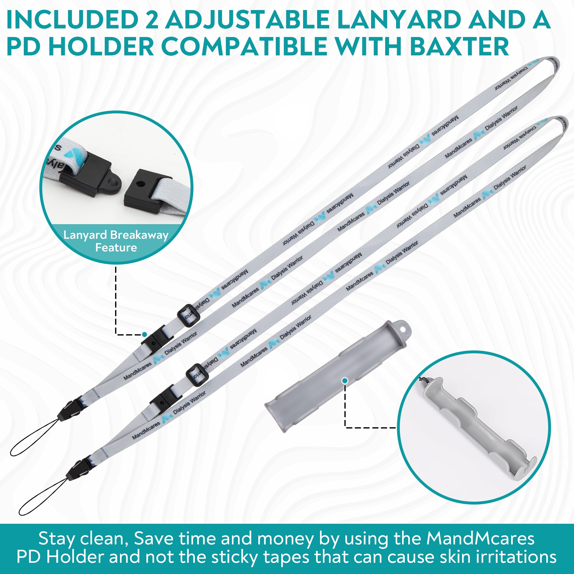 New PD Transfer Set Holder for Baxter2.0 | Lanyards w/ Breakaway Feature