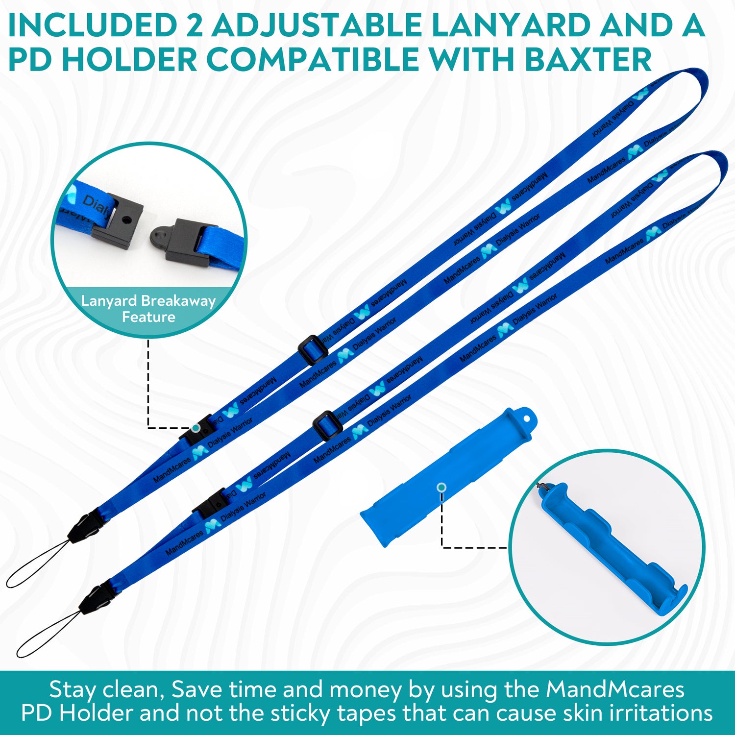 New PD Transfer Set Holder for Baxter2.0 | Lanyards w/ Breakaway Feature