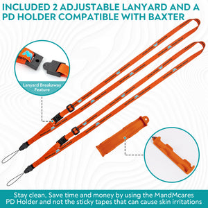 PD Transfer Set Holder for Baxter2.0 | 2 Adjustable Lanyards w/ Breakaway Feature & 1 Holder Included