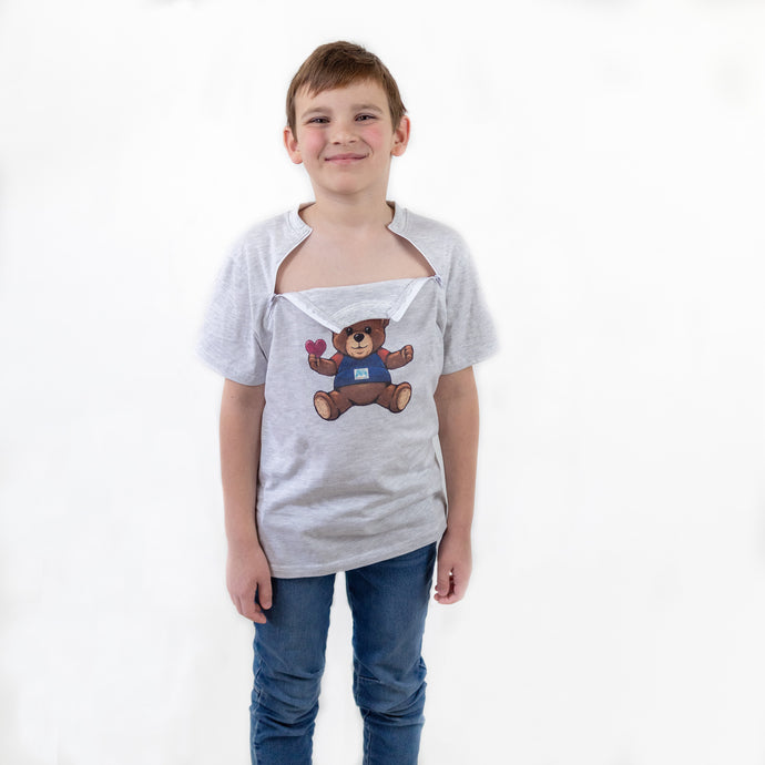 Customized Children's T-Shirt with Chest Zipper Openings