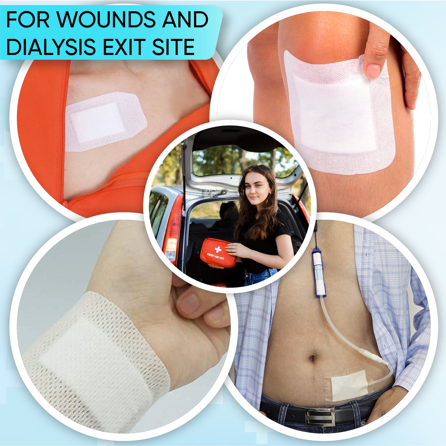 Sterile Adhesive Wound Dressing | 4x4 Inches Bordered Gauze