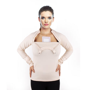 Hemodialysis | Chemotherapy Sweater with Port Access | Discreet Left and Right  Chest Zippers
