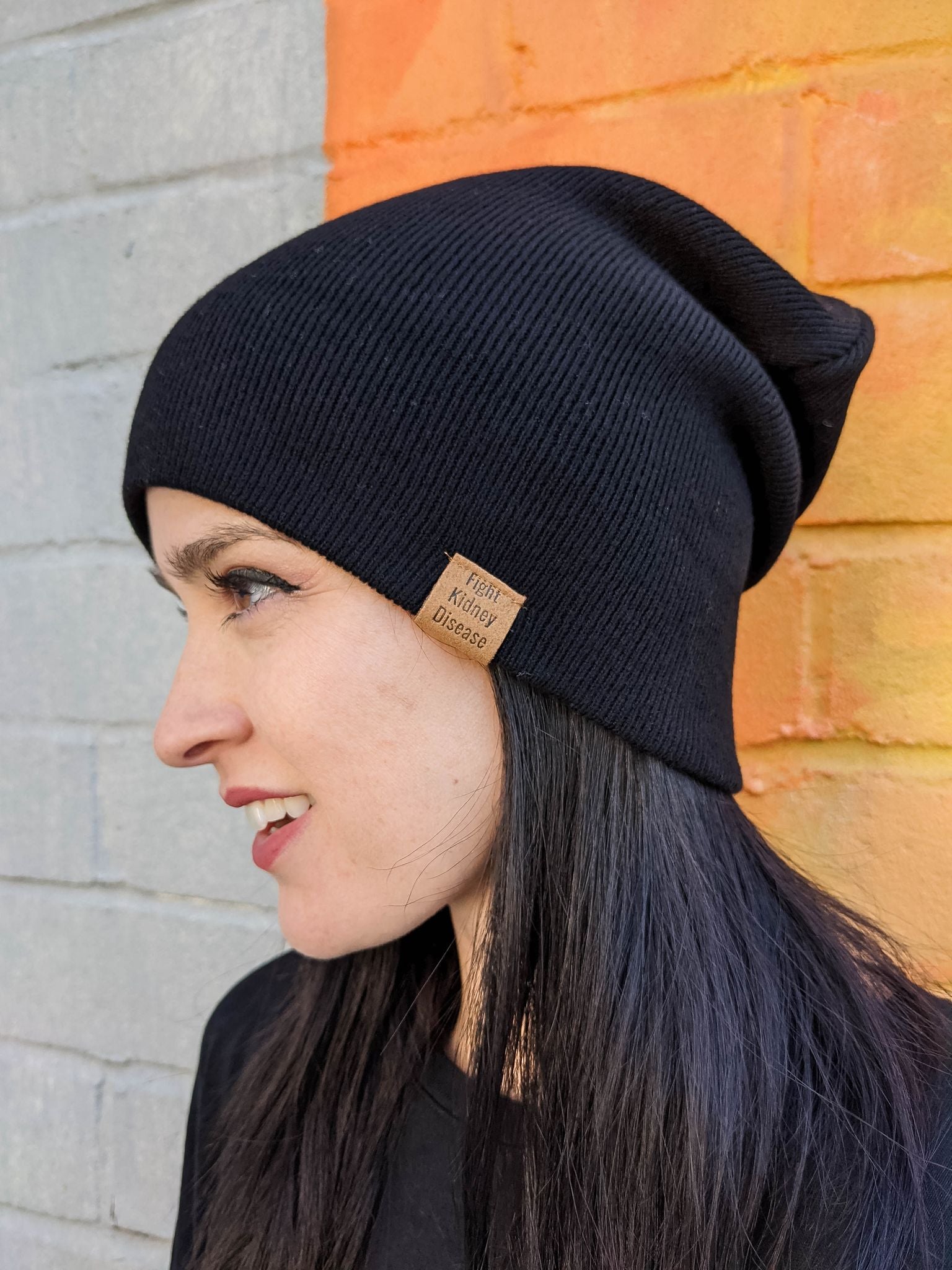 Dialysis Beanie for Men and Women with Printed Dialysis Warrior and Fight Kidney Disease